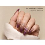 Nude Plum‑Purple Gradient 3D Bow Press‑On Nails, Long Coffin Elegant False Nails
